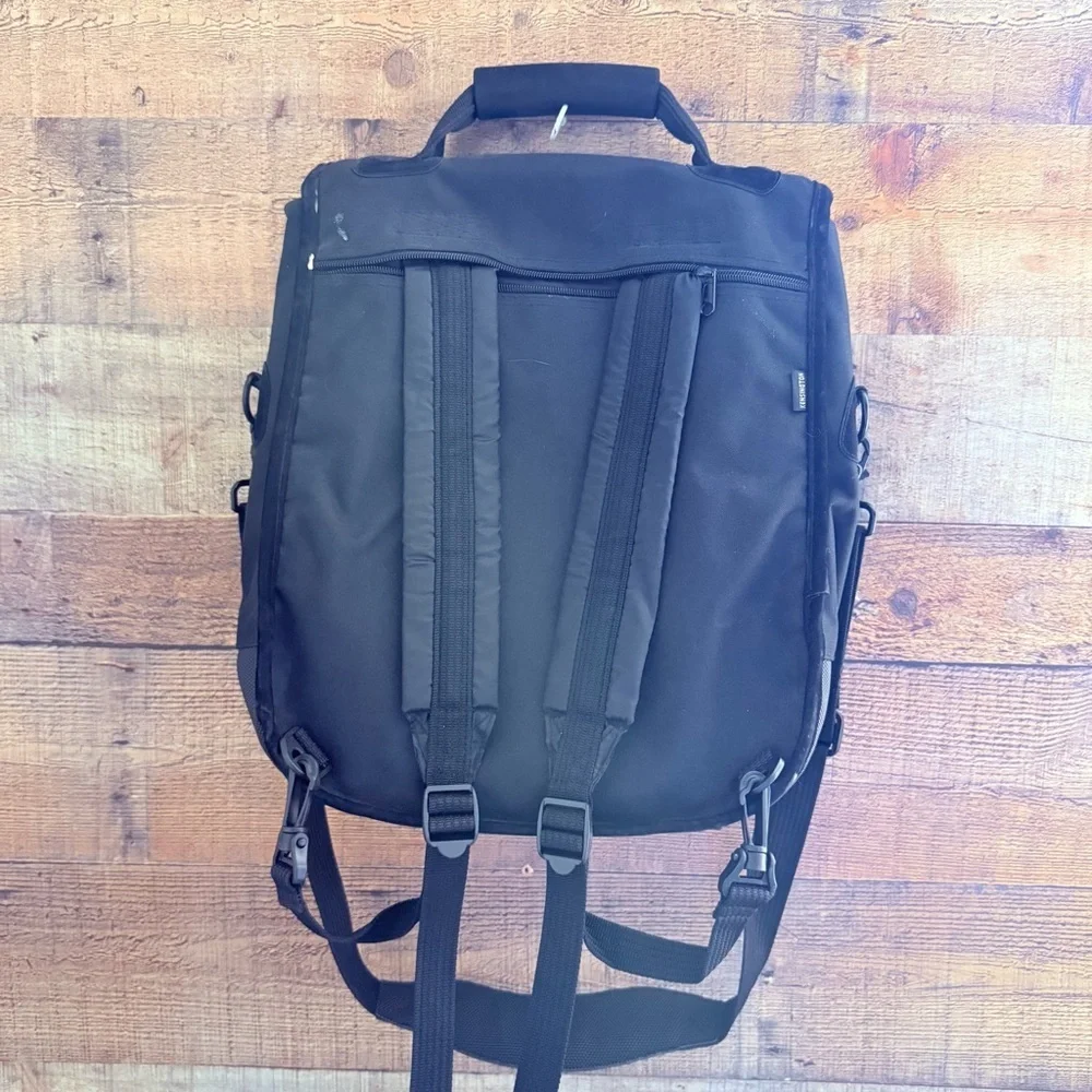 Kensington Black Stylish Convertible Backpack Messenger Saddle Bag